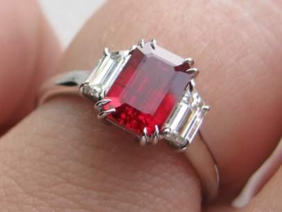 1.54 ct Burma Ruby Ring