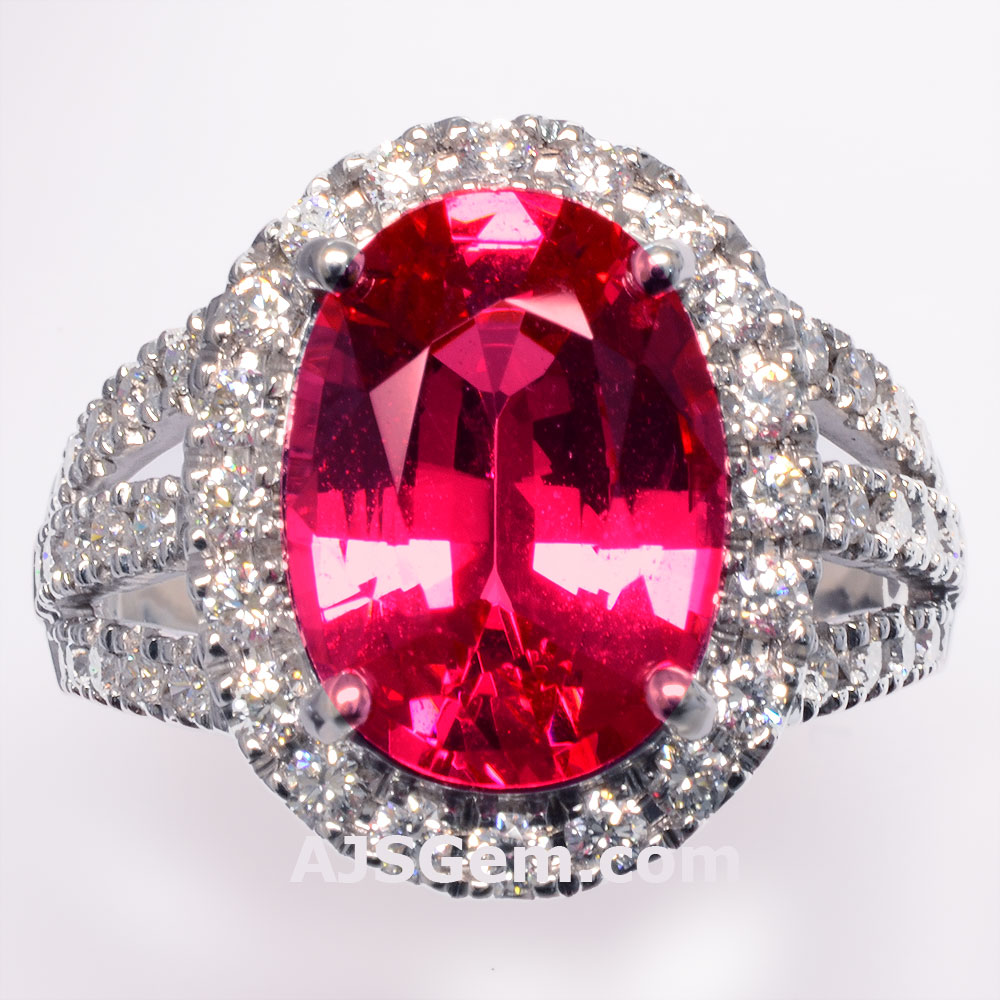 Mahenge Spinel and Diamond Ring